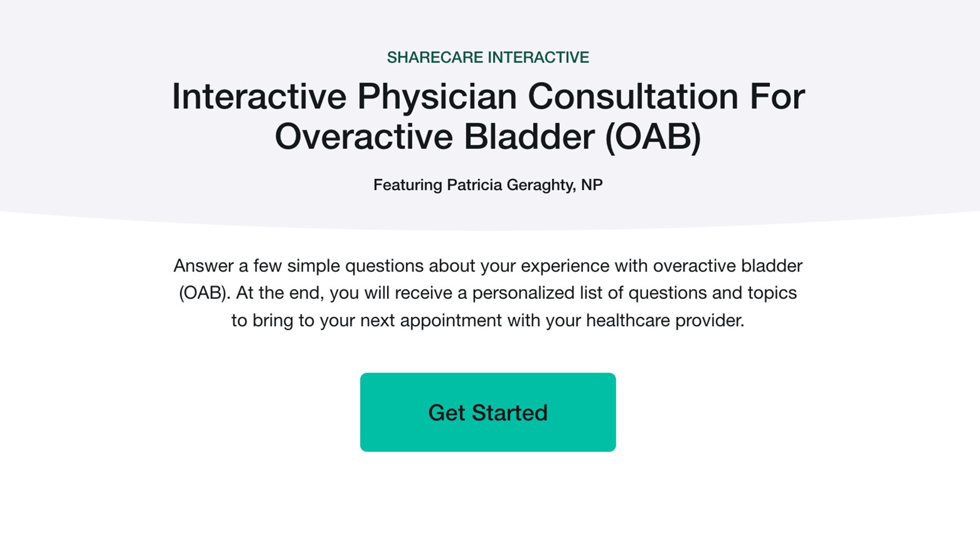 Interactive Physician Consultation: Overactive Bladder (OAB)